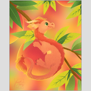 Print - Peach Dragon